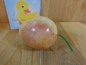 MANGO FIGURINE 3" Marble Stone Carving Yellow Red Decorative Fruit - Picture 1 of 6