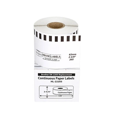 Non-OEM Fits BROTHER DK-2205 LAVENDER Continuous Labels - (6) Rolls of 100' - Image 1 of 4
