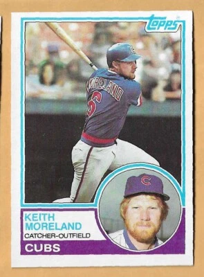 KEITH MORELAND CHICAGO CUBS #619 - TOPPS NM-MT 1983 - Image 1 of 2