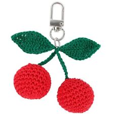 Women Big Cherry Keychains Cute Handmade Fruit Keyring Man Car Key Holder 1Pcs