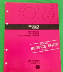 John Deere 7100 Folding Max-Emerge Planter Operator's Manual   OM-A28190 - Picture 1 of 12