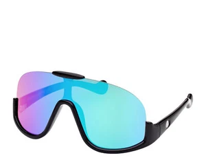 Moncler ML0230 01X Visseur Shield glänzend schwarz/türkis verspiegelte Gläser Sonnenbrille - Bild 1 von 1