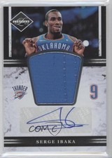 2011-12 Panini Limited Jumbo Materials Signatures /99 Serge Ibaka #20 Auto