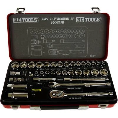 KC Tools 35 Piece 3/8" Drive Metric and AF Socket Set | A13258 - image 1 of 4