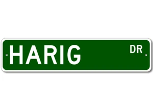 HARIG Street Sign - Personalized Last Name Signs - Picture 1 of 1