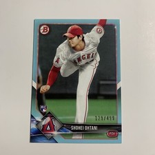 2018 BOWMAN BASEBALL SHOHEI OHTANI #49 SKY BLUE PAPER ROOKIE 129/499!