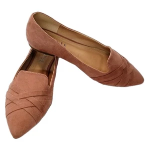 Journee Collection Women's 10 WIDE Pink Faux Suede Slip On pointed Toe Flats NEW - Picture 1 of 6
