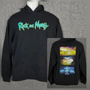 Rick and Morty Hoodie Mens Large Adult Swim Cartoon Pullover Graphic Sweatshirt - Picture 1 of 9