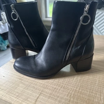 Botines de motociclista Rag & Bone de cuero con cremallera negros talla 37 para mujer Foto 1 de 4