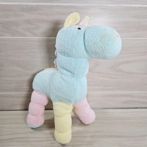 Dakin Terry Cloth Plush Pastel Colorblock Paris Pony Horse Stuffed Toy Vintage - Picture 1 of 7