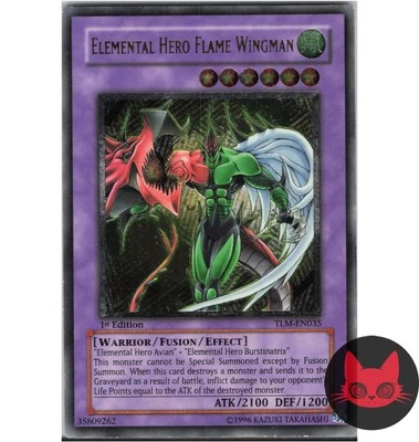 Yugioh Elemental HERO Flame Wingman TLM-EN035 Ultimate Rare 1st Edition NM - Image 1 of 2