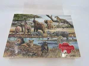 New Sealed Vintage Springbok Puzzle-100 Pieces AFRICAN WATERHOLE Hallmark USA - Picture 1 of 13
