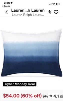 Lot of Two RALPH LAUREN HOME Flora Dip Dye Cotton Lumbar Pillow 15x20 - Image 1 of 4