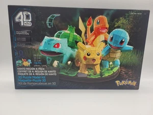 4D Build Pokemon Puzzle Model Kit! Kanto Region 4-pack In 1 Box NEW, EXCLUSIVE - Picture 1 of 6