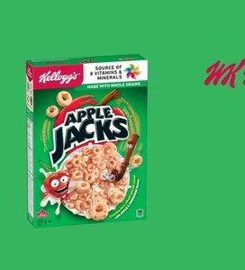 Kellogg Apple Jacks Cereal 320g Box Apple And Cinnamon Flavour Cereal - Picture 1 of 2