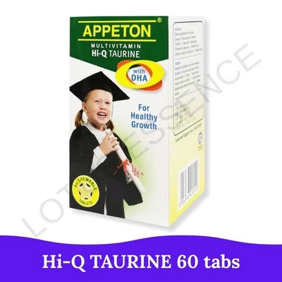 Appeton Multivitamínico Hi-Q Taurina + DHA 60 Comprimidos - Nutrición para el Crecimiento de Niños Foto 1 de 4
