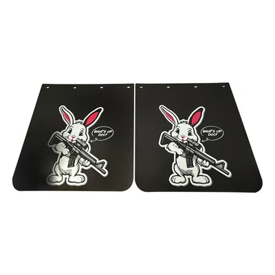 24"x24" Semi Truck Trailer Mud Flaps Pair 1/8" Polymer Bunny Cartoon Design - Image 1 of 4