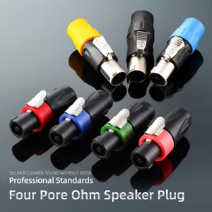 1 Stck. High-End 4-polig HiFi Lautsprecher Stecker rechter Winkel XLR Adapter Audio Stecker - Bild 1 von 16