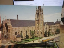 Cartão Postal Vintage Old Ohio Cleveland Saint Johns Catedral Escola Igreja Católica