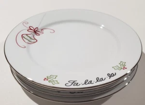 St. Nicholas Square Tis the Season FOUR Luncheon Plates 9" Fa La La La - Picture 1 of 6