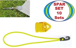10 Planen Markisen Zelt MINI Clip gelb + Spann Gummi 25cm Haken Klammer Expander - Picture 1 of 17