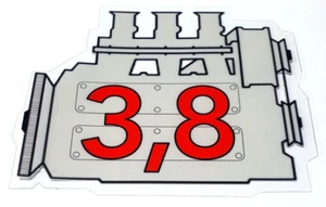 Pegatina de ventana de motor Porsche 911 3.8 - Calcomanía de pantalla trasera estilo Retro Outlaw - Imagen 1 de 11
