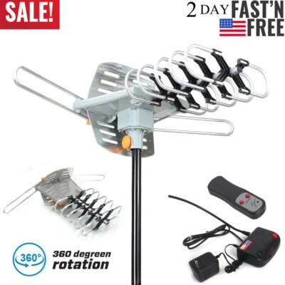 360° Rotating Motorized TV Antenna | Outdoor | UHF/VHF | Supports 1080P & 4K - Image 1 of 4