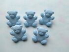 5 blue teddy bear shank buttons 15mm crafting, scrapbooking, dressmaking, baby