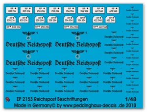 Peddinghaus-Decals 1/48 2153 Étiquettes Postales - Photo 1 sur 1