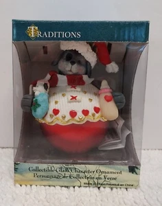 Neu Vintage Glas HUND Ornament Welpe Neuheit Haustier Weihnachten Traditionen Sammlerstücke - Bild 1 von 11