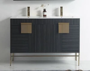 47 inch Kuro Modern Dawn Gray Double Bathroom Vanity CL-102DG-47QD - Picture 1 of 5