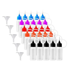 30Pcs 10ml Needles Precision Tip Applicator,Translucent Glue Bottle with 5Funnel - Picture 1 of 8