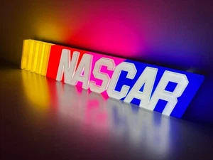 NASCAR Daytona Lighted Sign Movie License Plate Sign Vintage Cars Racing Logo - Picture 1 of 9