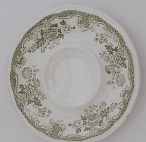 Vintage Kensington Staffordshire Ironstone Balmoral 1801 Teacup Saucer Green - Picture 1 of 15