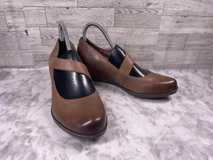 Zapatos planos de cuña Dansko para mujer 8,5 M Lanie Mary Jane cuero marrón sin cordones cómodos - Imagen 1 de 19