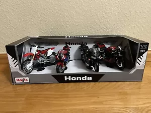 Maisto 1:12 Scale Diecast Honda Motorcycles / Motorbikes - Set of 4 Brand New - Picture 1 of 17