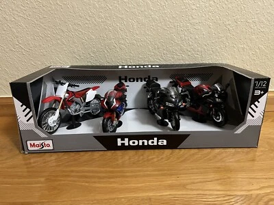 Maisto 1:12 Scale Diecast Honda Motorcycles / Motorbikes - Set of 4 Brand New - Image 1 of 4