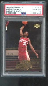 2003-04 Upper Deck LJ15 Lebron James Diary ROOKIE RC PSA 10 Graded Card Lebron's - Picture 1 of 2