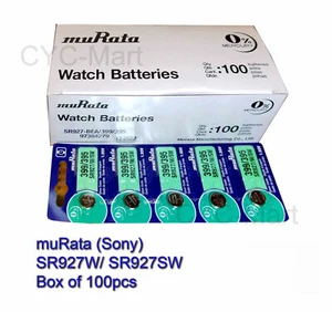 100 pcs muRata (Sony) SR927SW 395 399 Silver Oxide Watch Battery Made in Japan - Picture 1 of 2