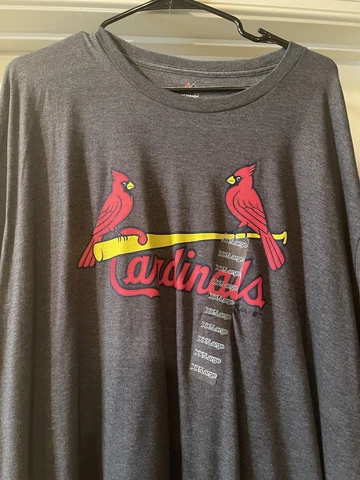 St. Louis Cardinals Gray MLB Tee T SHIRT Mens Size 2XL Majestic Threads Cover