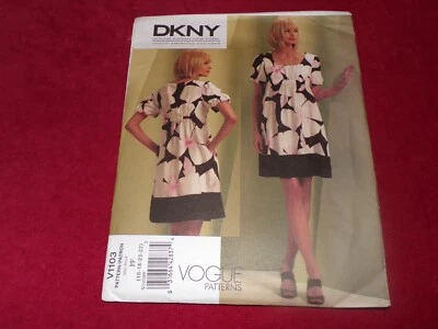 🌺 VOGUE AMERICAN DESIGNER #V1103 - DKNY - LADIES DRESS & SLIP PATTERN 16-22 FF - Image 1 of 2
