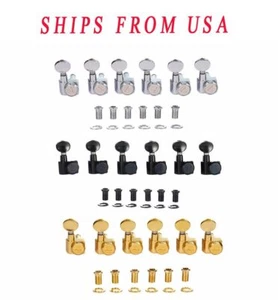 KAISH 21:1 Dual-Pin Locking Tuners 2 Pin Locking Tuning Pegs fits Strat/Tele - Picture 1 of 21