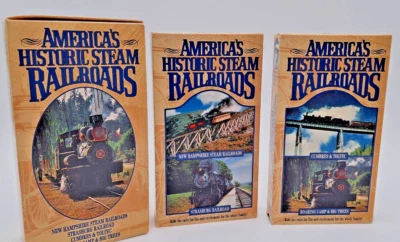 America's Historic Steam Railroads Boxed Set 2 VHS Tapes 60 min Ea VTG 1995 - Image 1 of 4