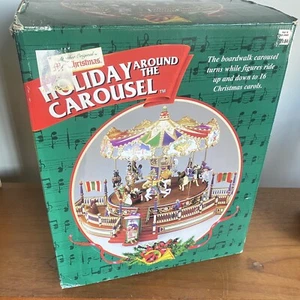 Vintage Mr Christmas Musical Holiday Around The Carousel Display 2000 Working - Picture 1 of 15