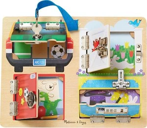 Melissa And Doug Locks And Latches Board Wooden Educational Toy - Picture 1 of 9