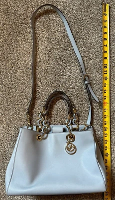 MICHAEL KORS Cynthia Medium Saffiano Leather Satchel Blue - Image 1 of 4