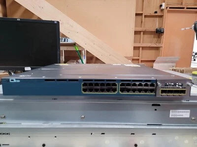 CISCO WS-C3560X-24P 24 x PORT GIGABIT POE ETHERNET SWITCH WITH C3KX-NM-1G MODULE - Image 1 of 3