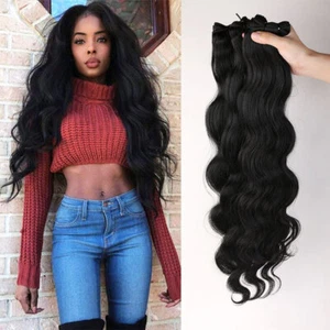 Gewellt AAA Echthaar Weft Tressen 100g Haarverlängerung Extension Echthaartresse - Bild 1 von 22