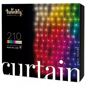 Twinkly Christmas Curtain Lights 210 RGB+W LEDs - App-Controlled, Sync with M... - Picture 1 of 7
