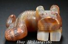 31 Old Chinese Natural Agate Fengshui 12 Zodiac Dragon Loong Animal Statue